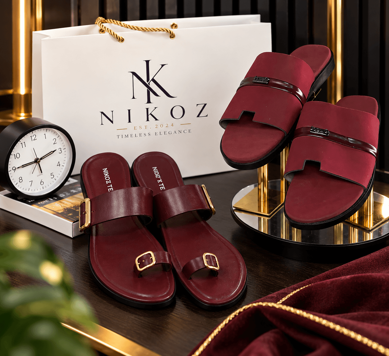 NIKOZ VELORA in Burgundy