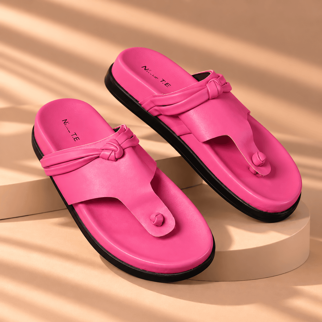 Pink leather slide